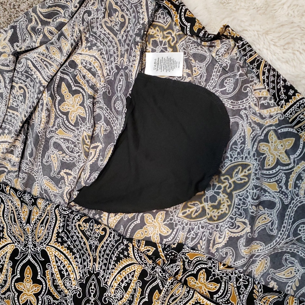 Tahari Black Gold Paisley Dress M - Picture 9 of 11